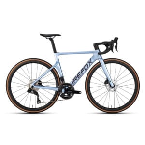 Front view of Red Fox Carbon Road Bike Blue